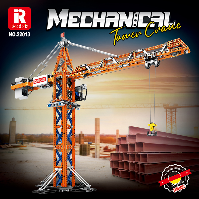 Reobrix 22013 RC Turmdrehkran mit Motoren | Technic 1288 Teile – Bild 3