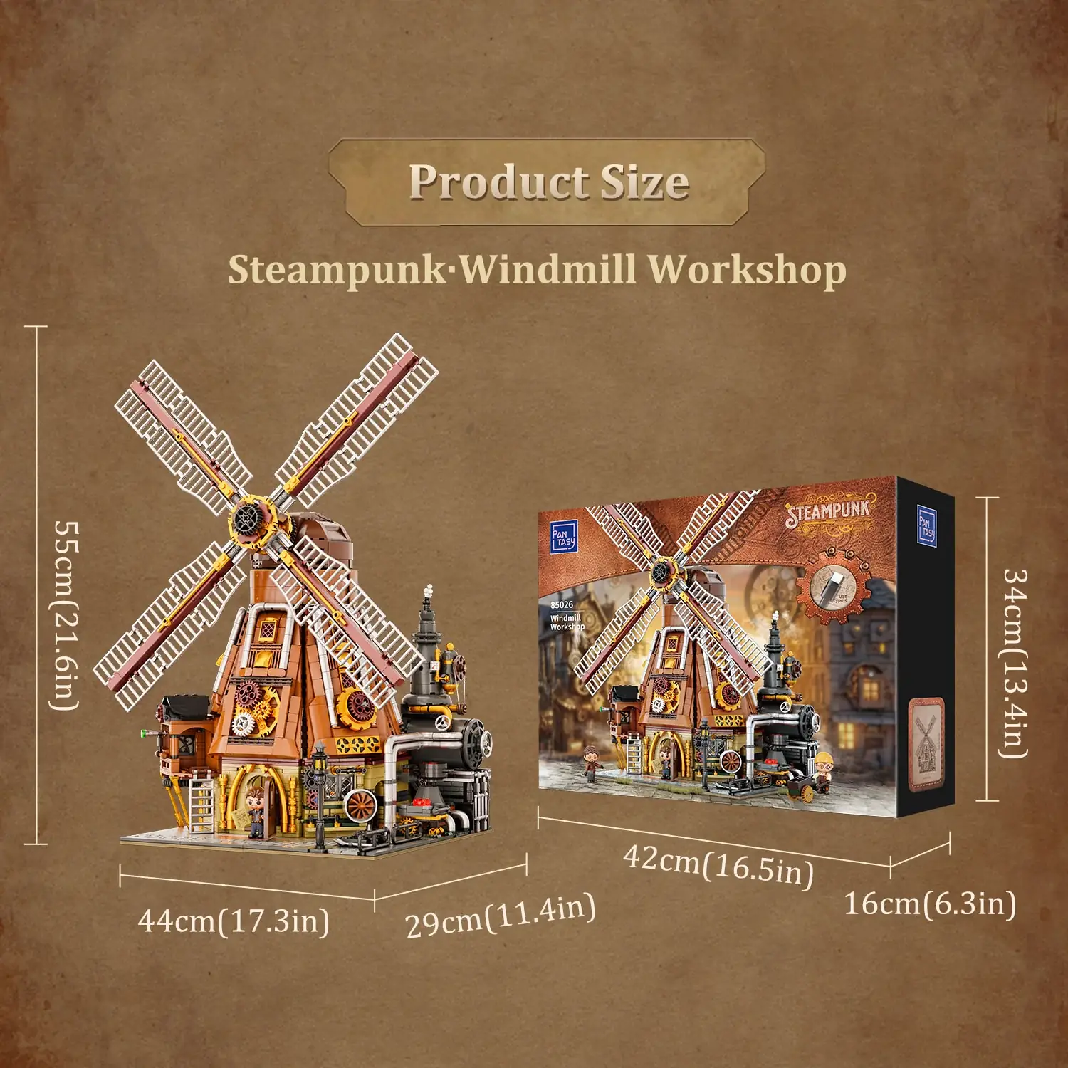Pantasy 85026 Windmill Workshop Motorisiert | 2400+ Teile – Bild 7