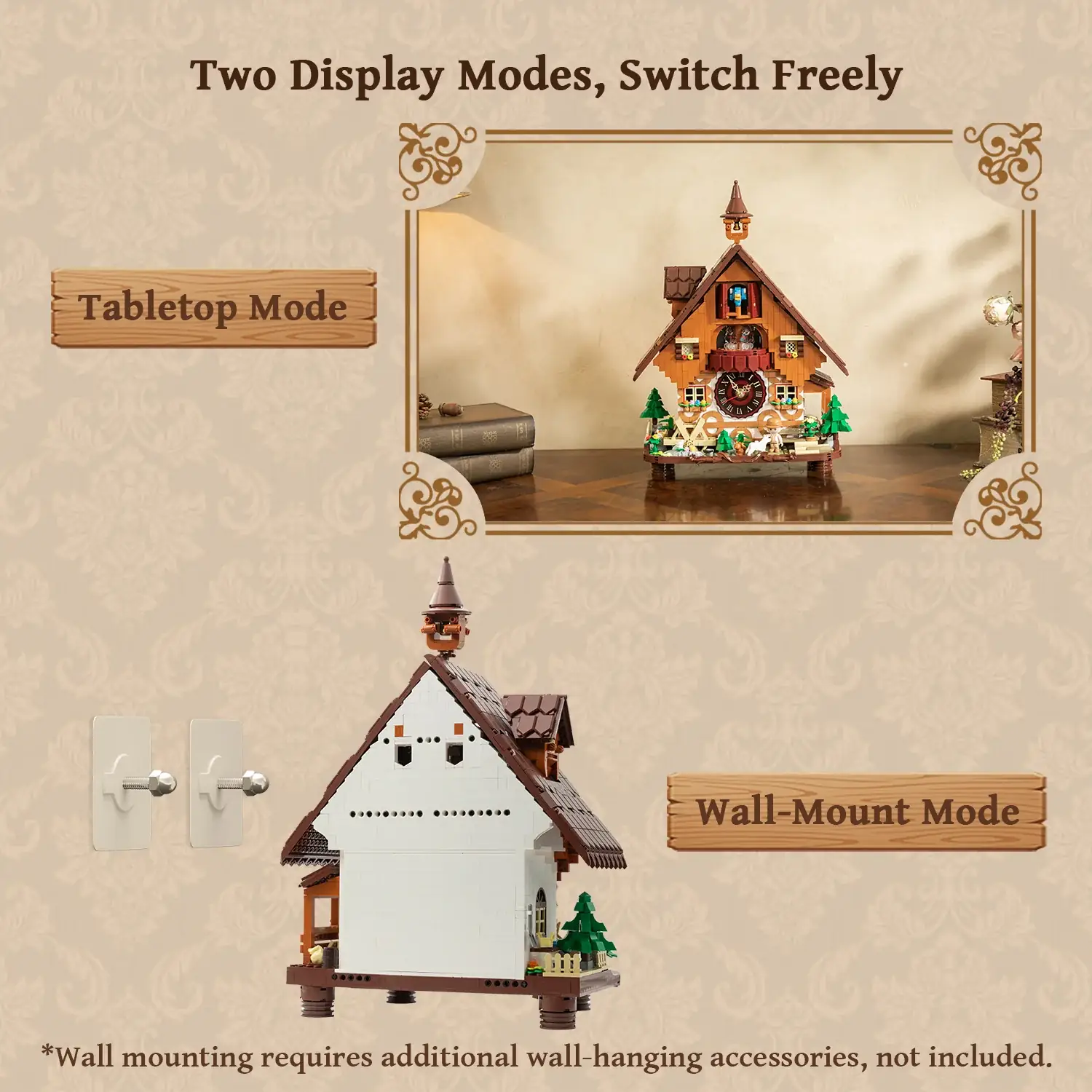 Pantasy 85027 Cuckoo Clock Kuckucksuhr | 2163 Teile mit Quarzwerk – Bild 4
