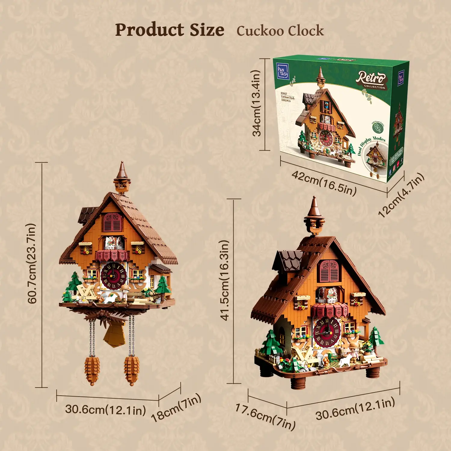 Pantasy 85027 Cuckoo Clock Kuckucksuhr | 2163 Teile mit Quarzwerk – Bild 9