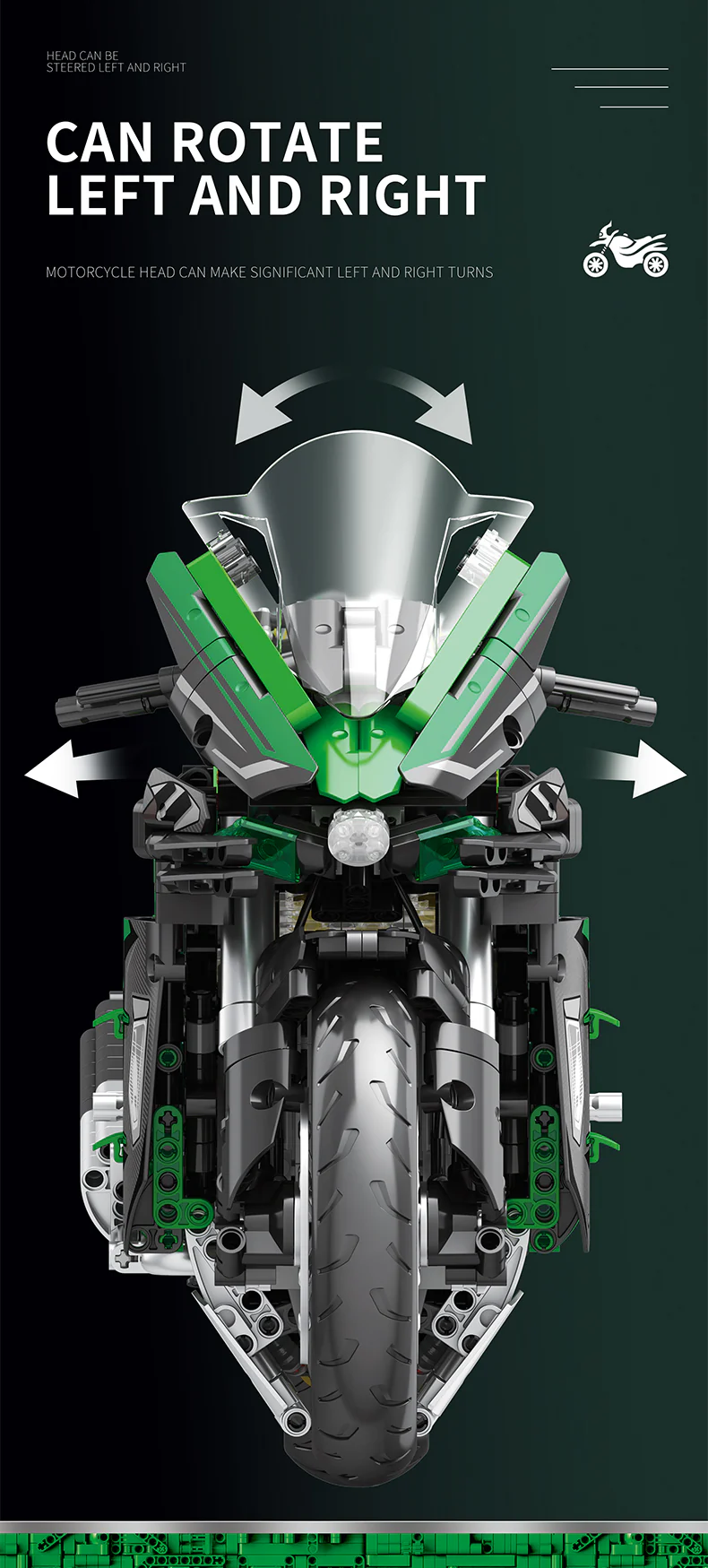 Reobrix 570 H2 SX SE Motorrad 1:5 | Technic 2088 Teile – Bild 9