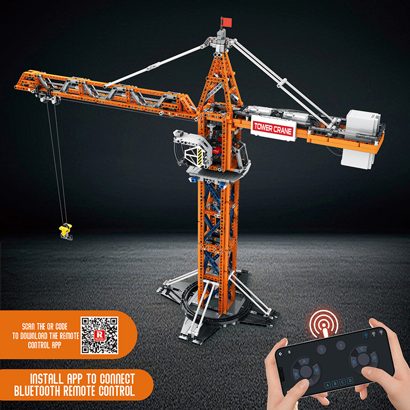 Reobrix 22013 RC Turmdrehkran mit Motoren | Technic 1288 Teile – Bild 4