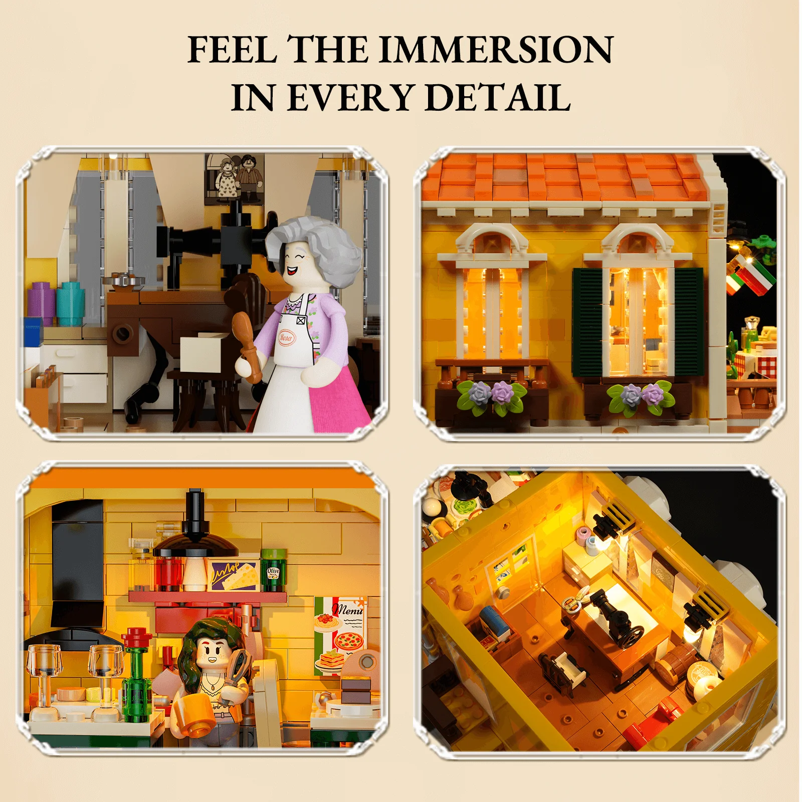 Lumibricks 15010 Italian Homestyle Restaurant mit LED | 2868 Teile – Bild 4