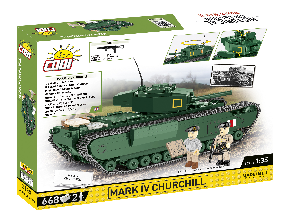 COBI 3128 Mark IV Churchill | 668 Teile 1:35 mit 2 Figuren – Bild 2