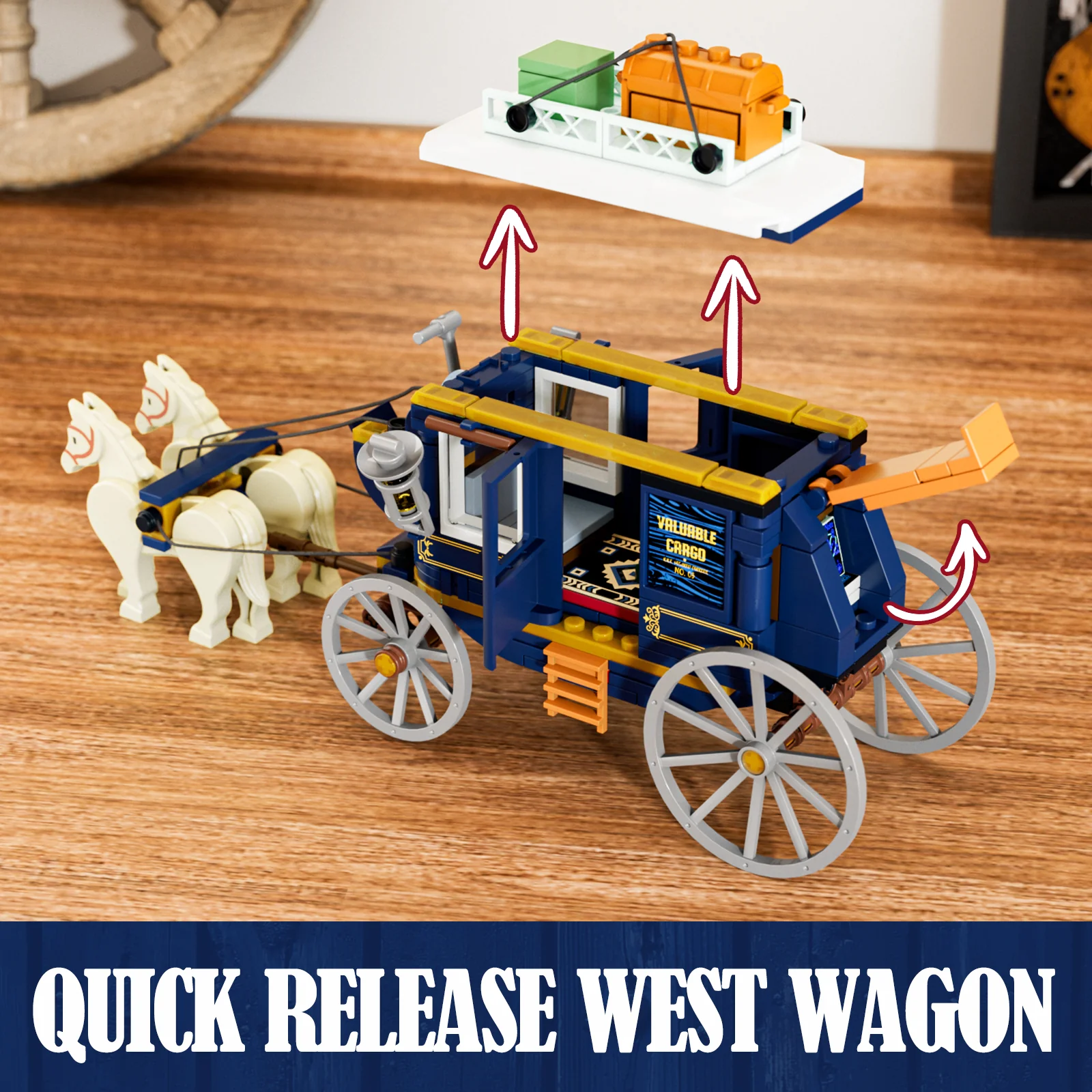 Lumibricks L9099 Schatzpostkutsche mit LED | 309 Teile Western – Bild 3