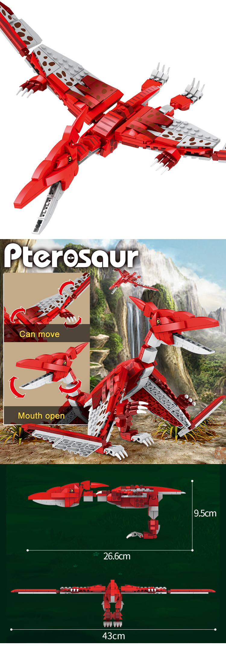 WOMA C0445-DS Pterosaur Flugsaurier | 308 Teile Dino – Bild 3