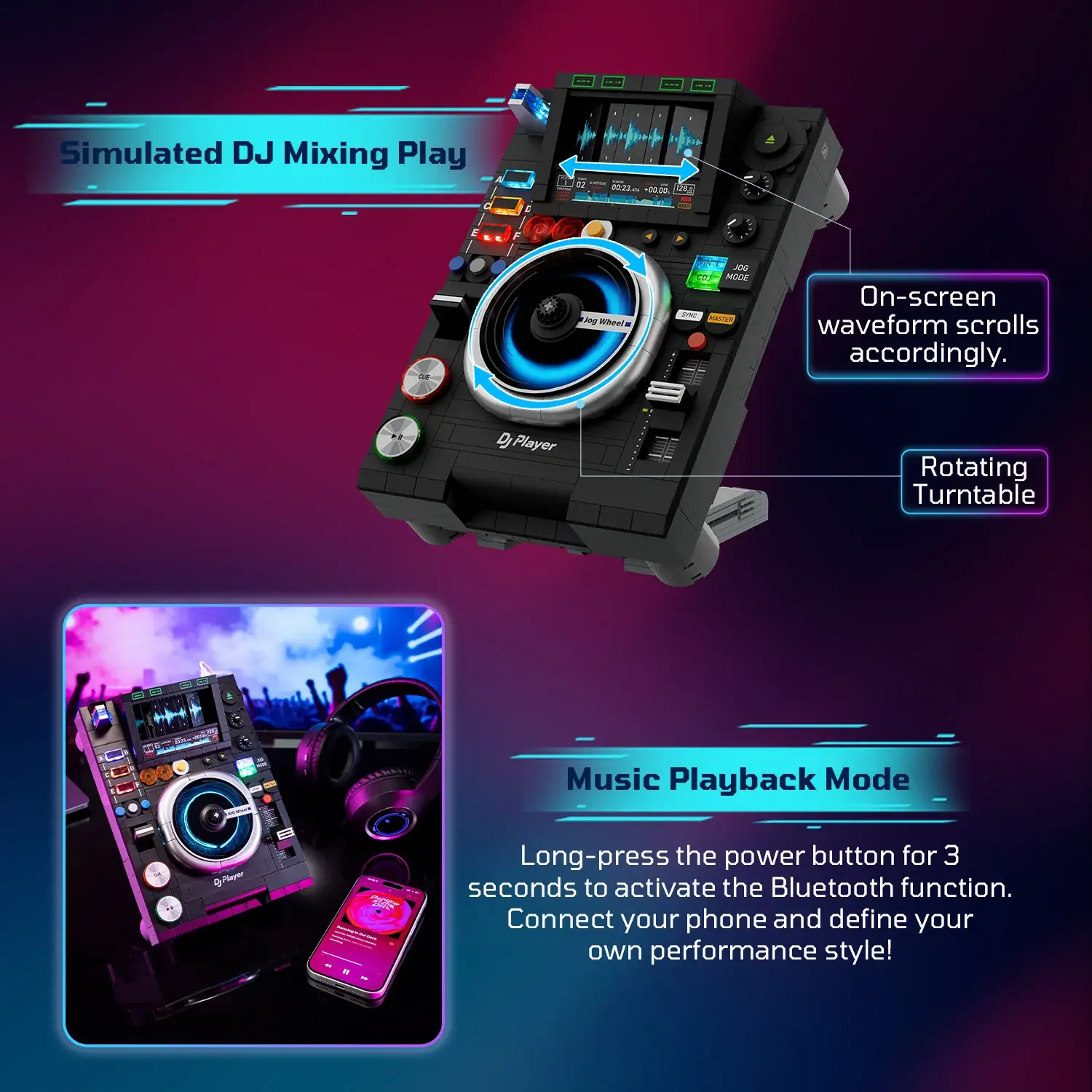 Pantasy 85037 DJ Player Mischpult | 869 Teile Musik-Set – Bild 6