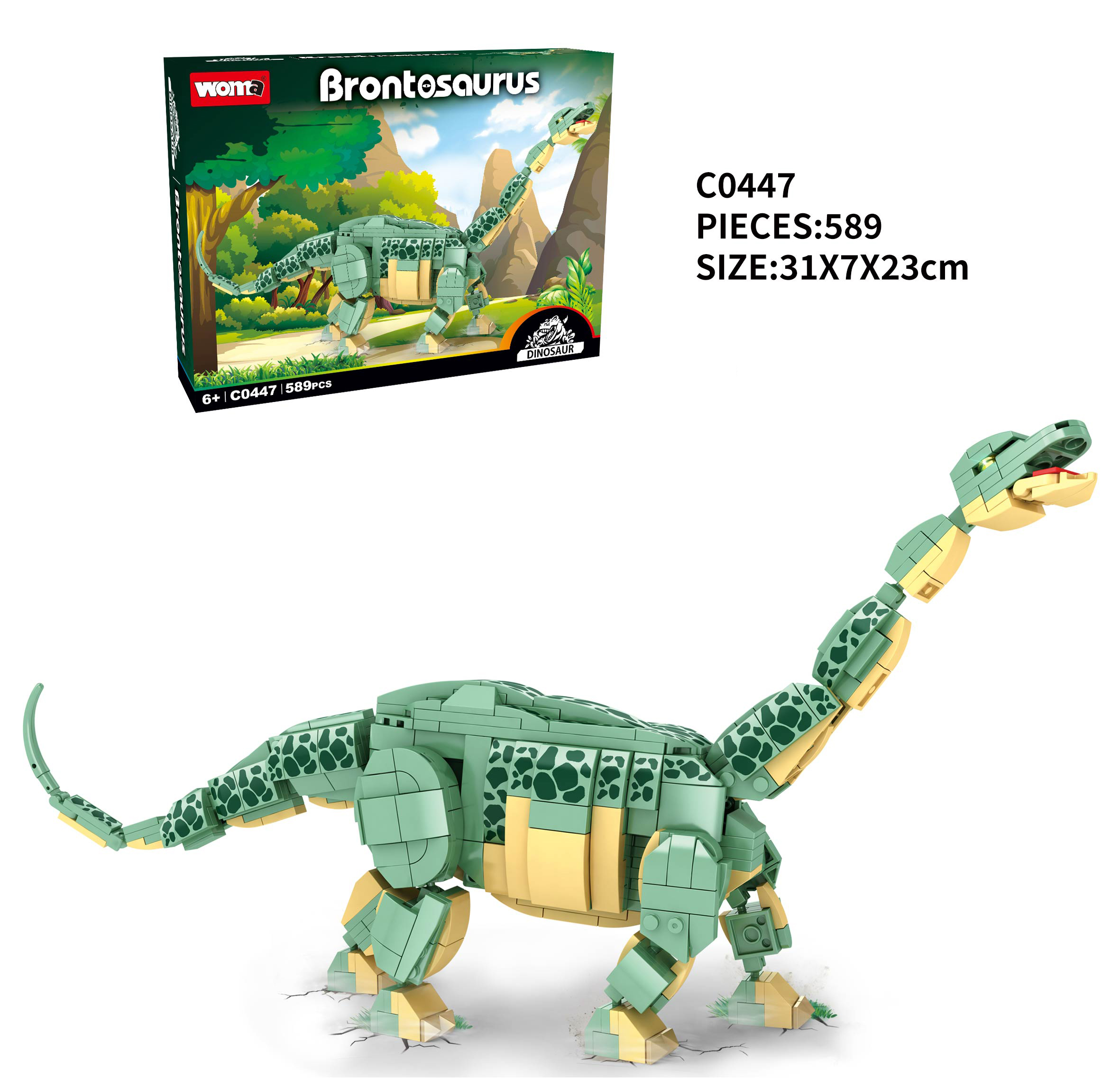 WOMA C0447-DS Brontosaurus | 589 Teile Dino – Bild 2