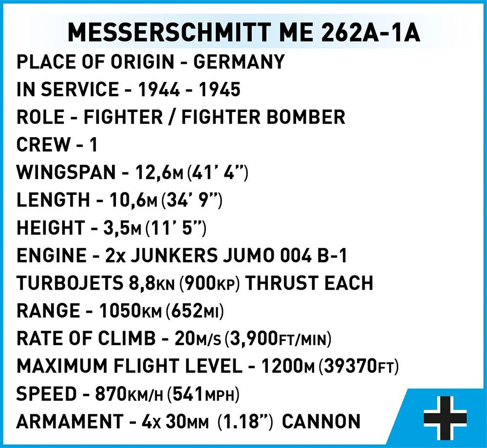 COBI 5721 Messerschmitt Me 262 (1:32) | Düsenjäger – Bild 12