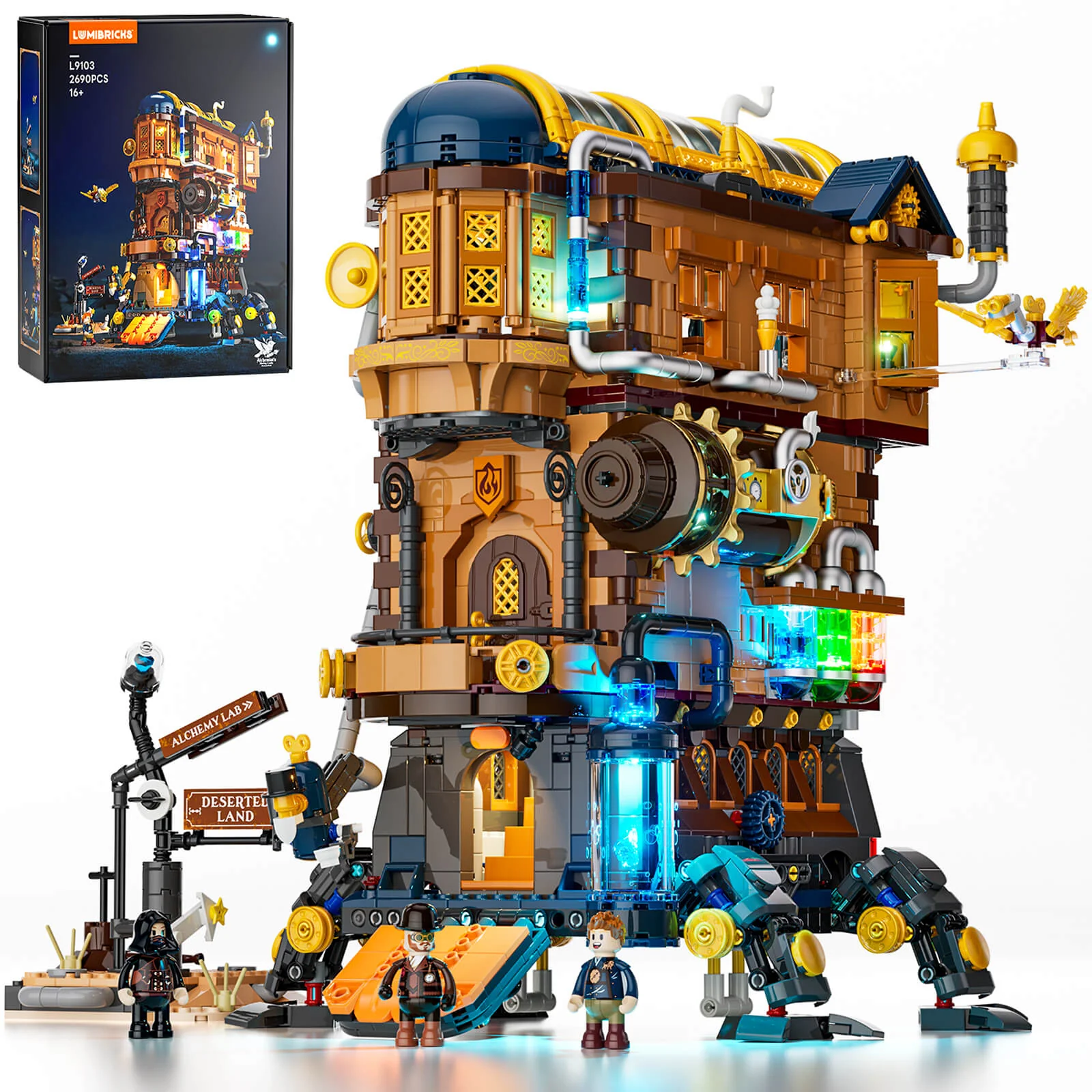 Lumibricks L9103 Alchemist's Moving Castle mit LED | 2690 Teile
