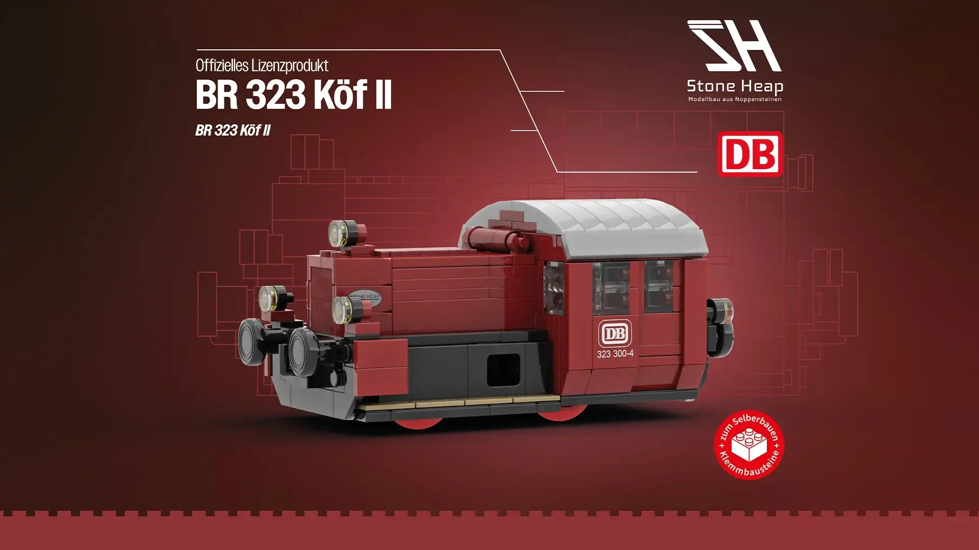 Stone Heap SH-3004 DB BR 323 Köf II Klemmbausteine | 406 Teile
