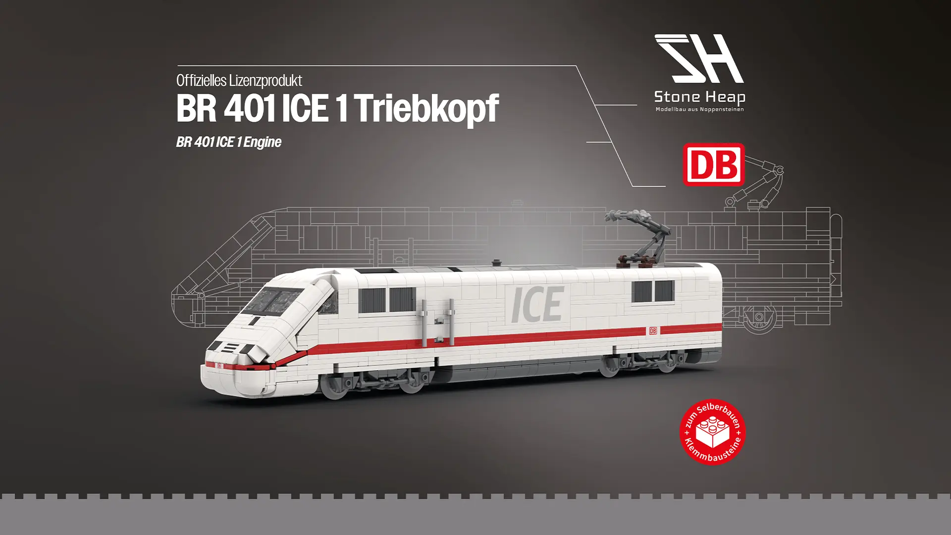 Stoneheap ICE 1 Triebkopf Klemmbausteine | DB Zug Modell