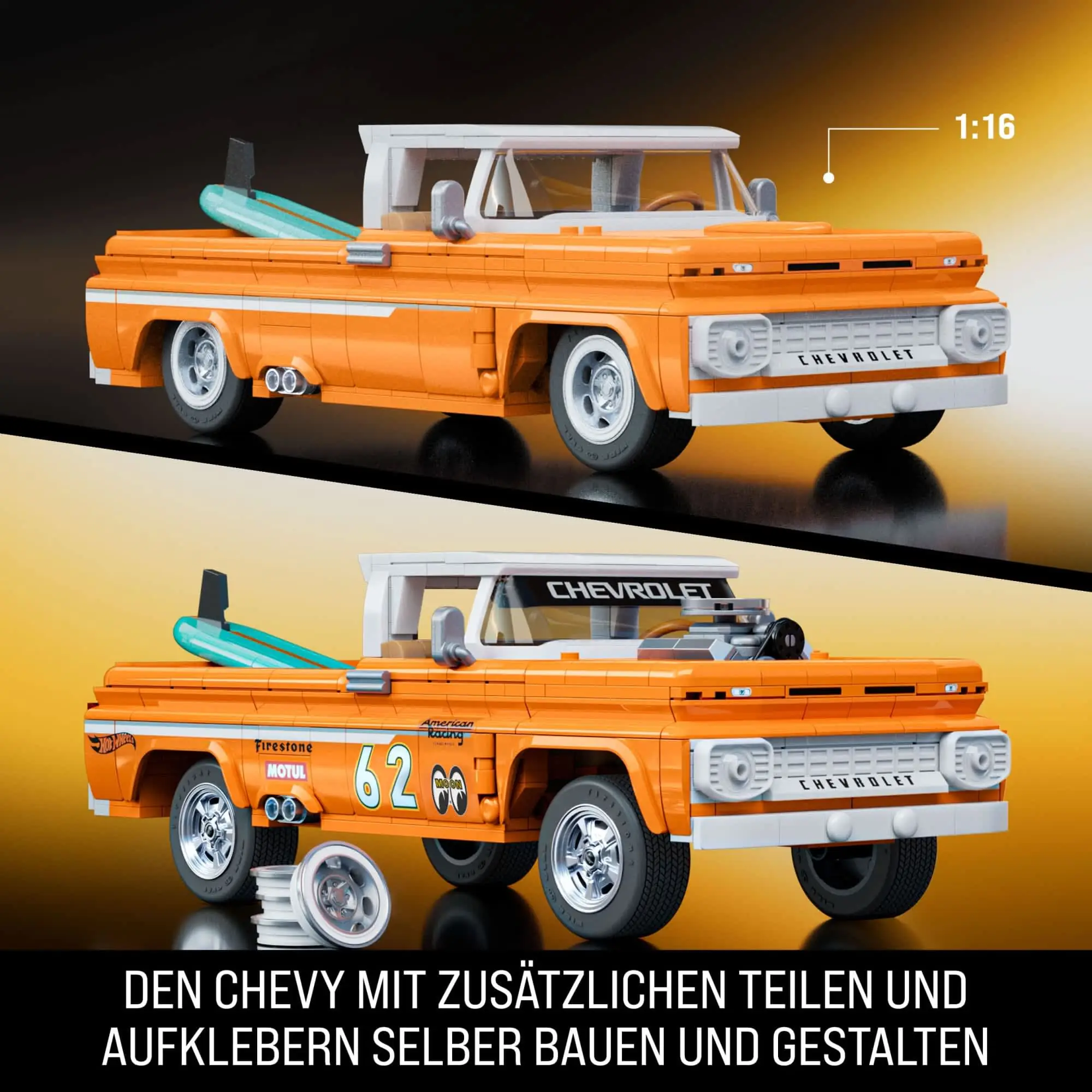 Mattel Hot Wheels Custom ’62 Chevy Pickup 1:16 Bauset | Mattel Elite Series – Bild 3