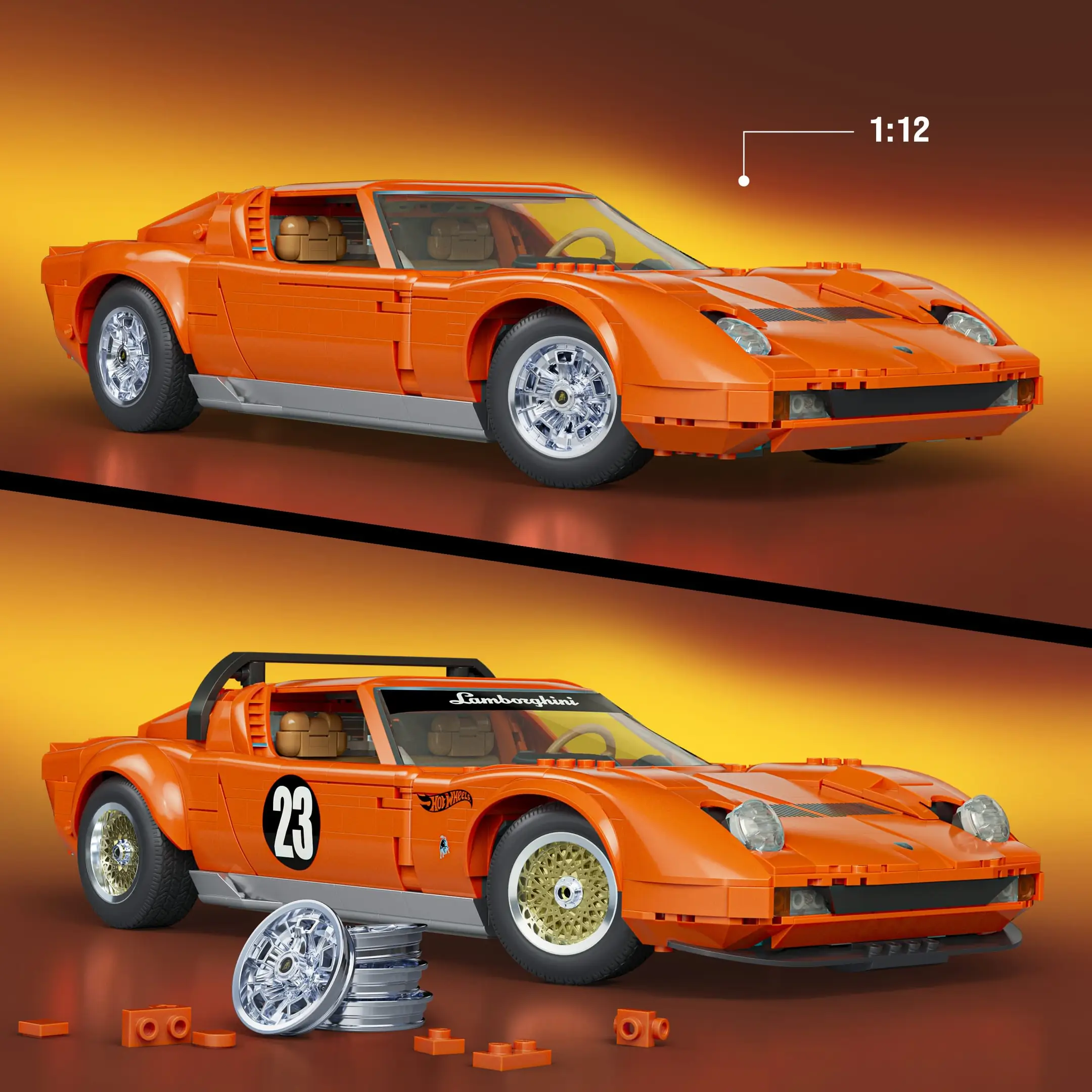 Mattel Hot Wheels™ ’71 Lamborghini™ Miura P400 SV 1:12 Bauset | 1523 Teile – Bild 3