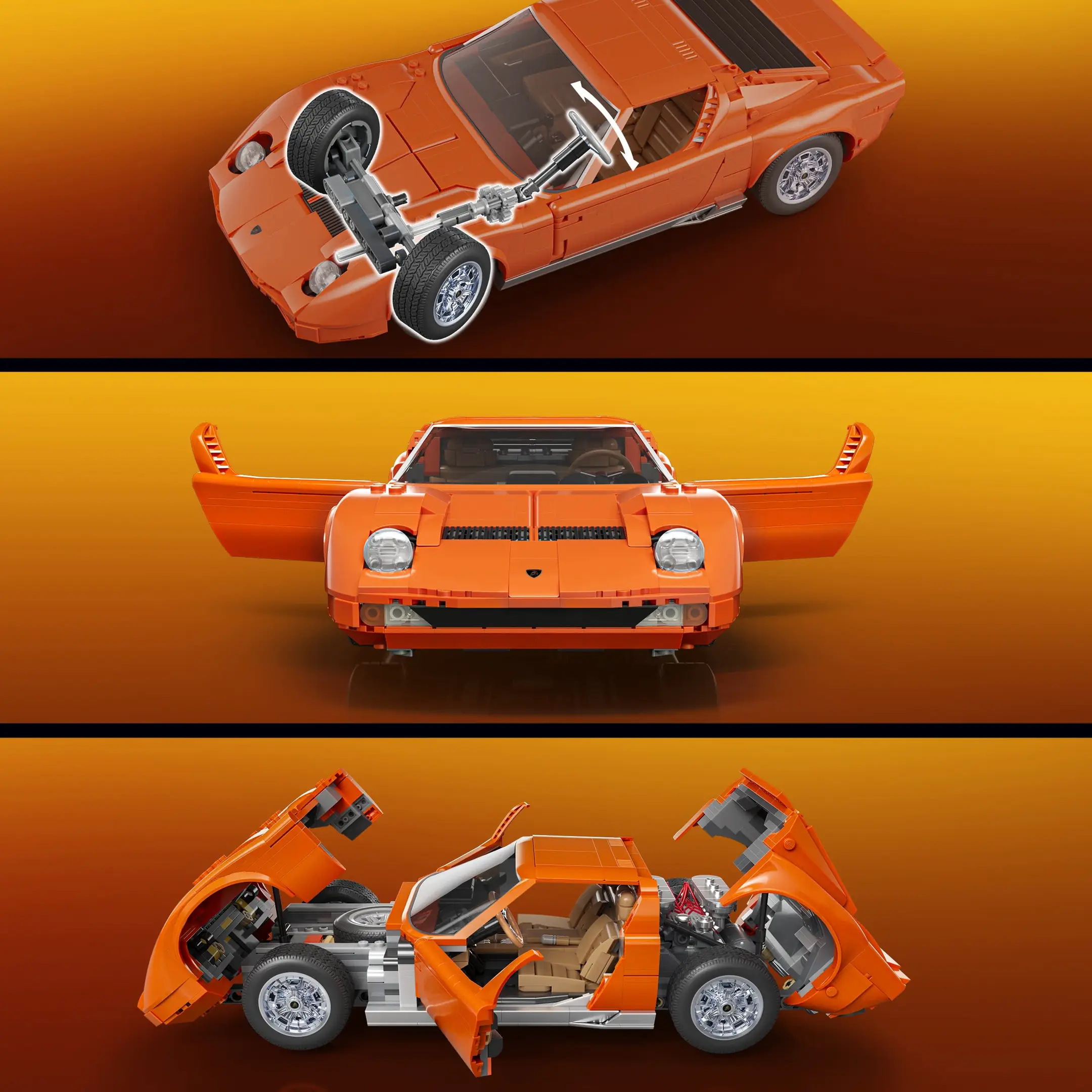 Mattel Hot Wheels™ ’71 Lamborghini™ Miura P400 SV 1:12 Bauset | 1523 Teile – Bild 6