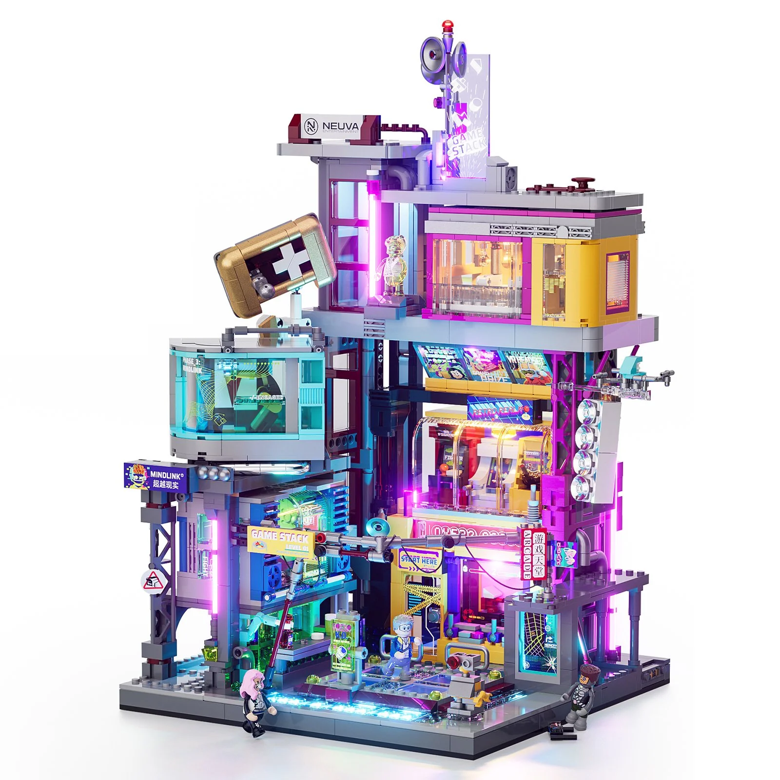 Lumibricks 17005 Cyberpunk Arcade Game Stack | 2580 Teile LED – Bild 12