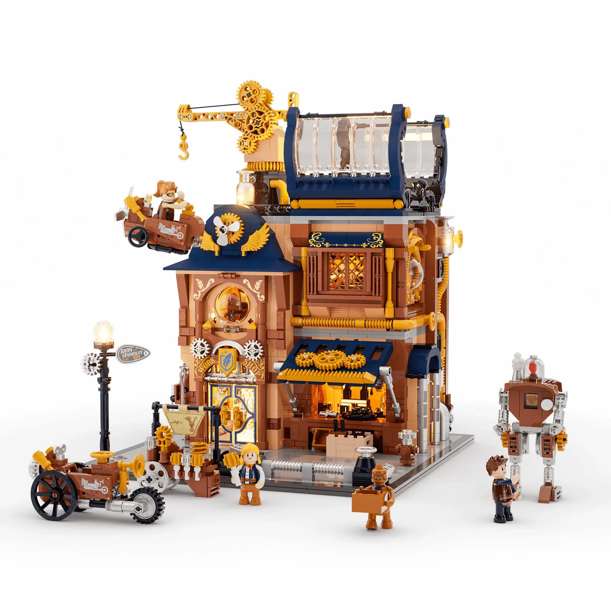 Lumibricks 11015 Steampunk Mechanical Workshop mit LED | 2006 Teile – Bild 2
