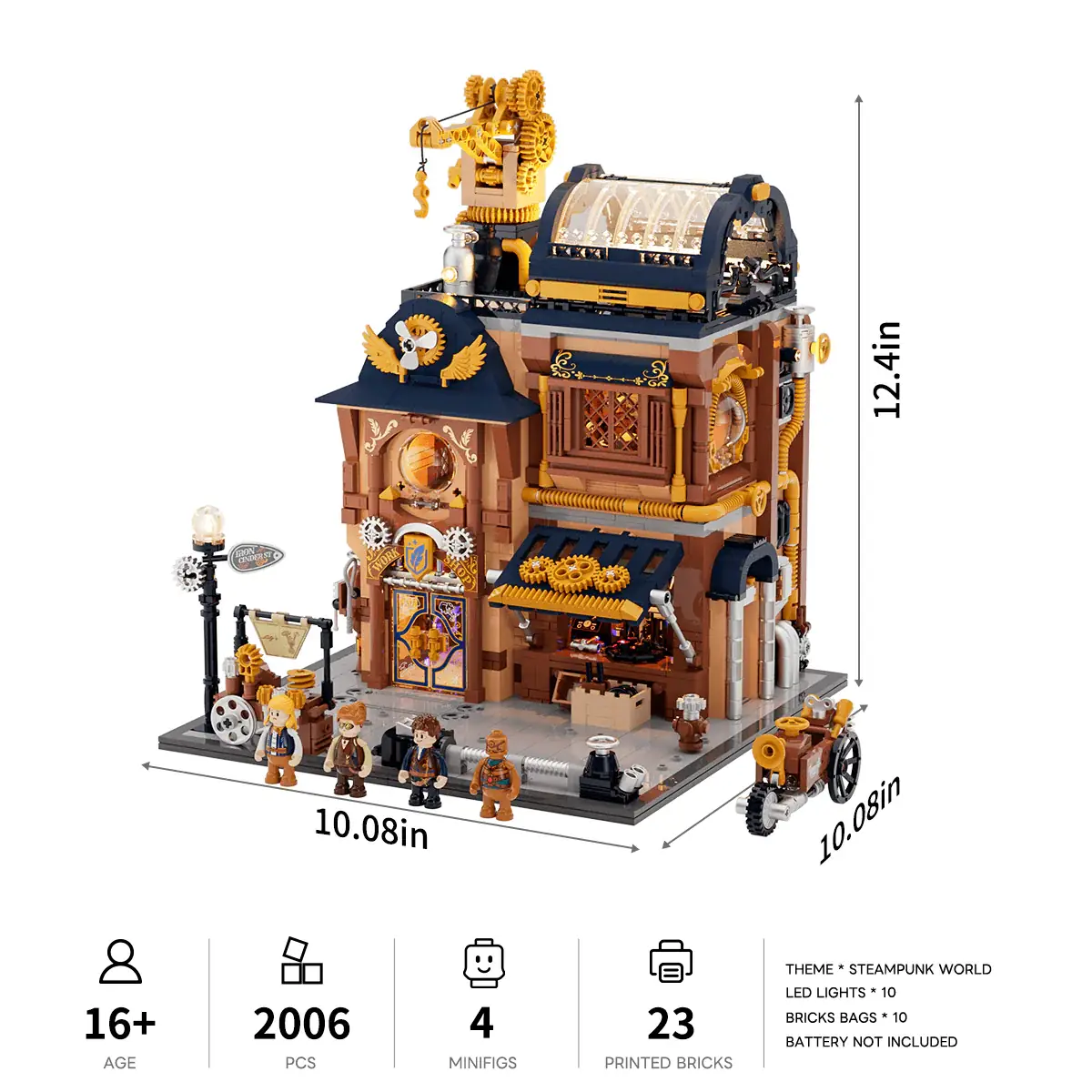 Lumibricks 11015 Steampunk Mechanical Workshop mit LED | 2006 Teile – Bild 15
