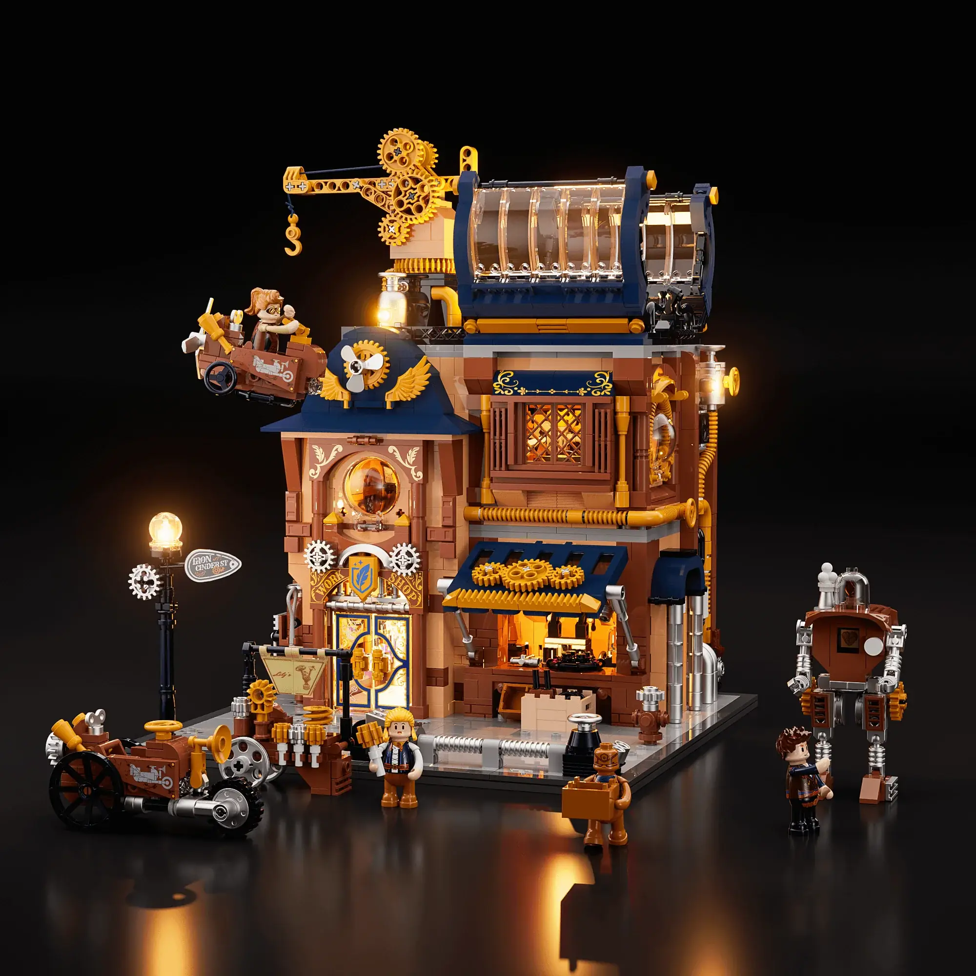 Lumibricks 11015 Steampunk Mechanical Workshop mit LED | 2006 Teile – Bild 6