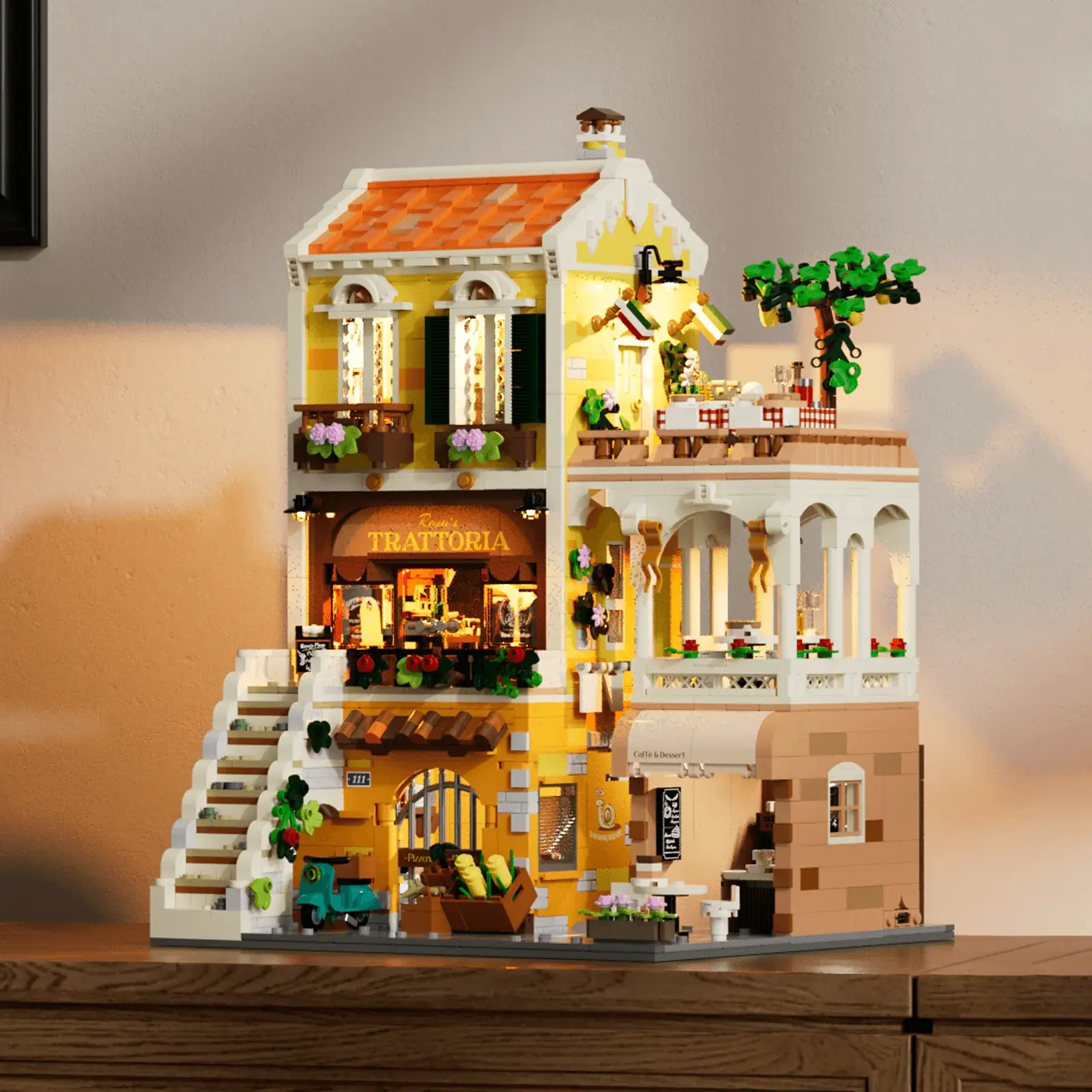 Lumibricks 15010 Italian Homestyle Restaurant mit LED | 2868 Teile – Bild 15