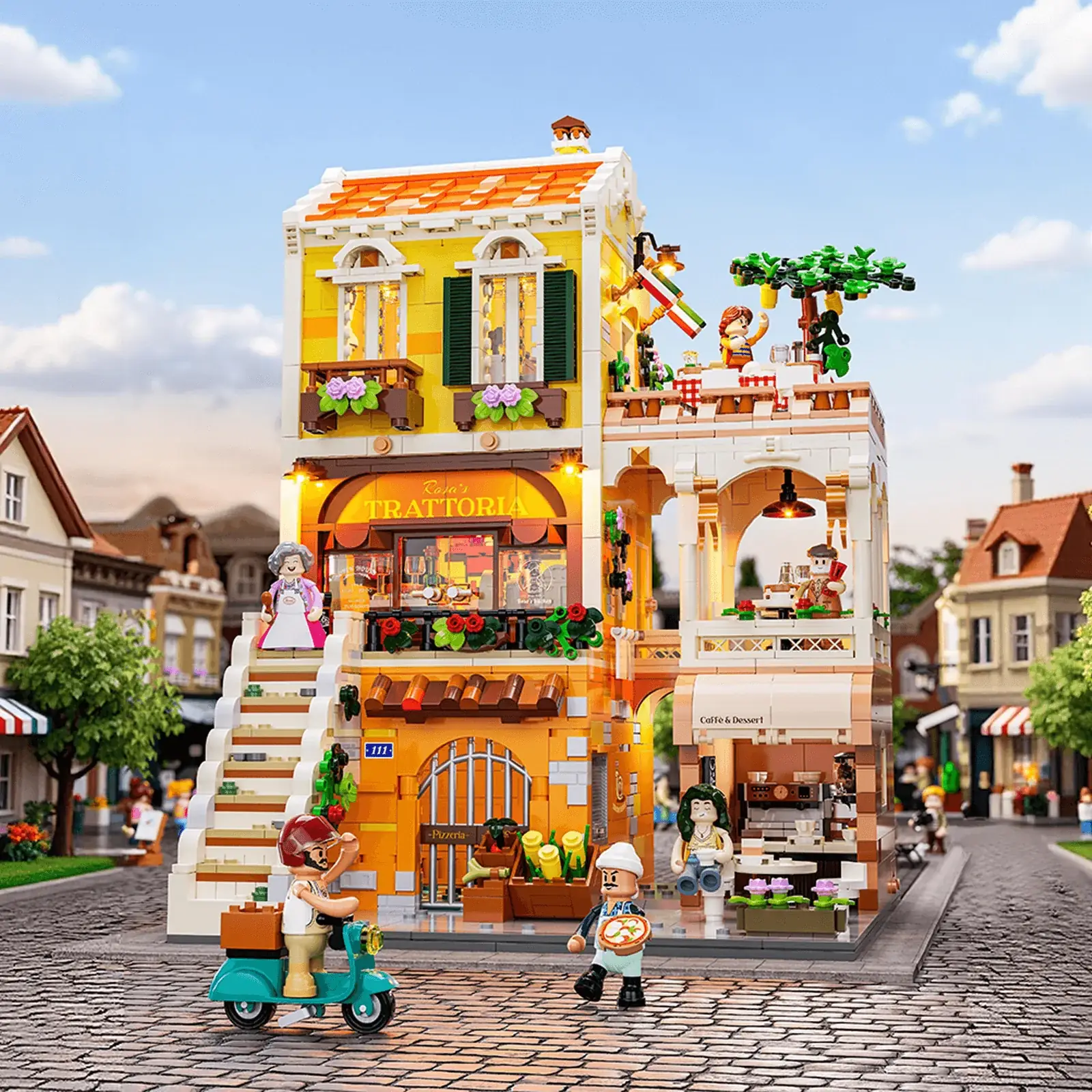 Lumibricks 15010 Italian Homestyle Restaurant mit LED | 2868 Teile – Bild 16