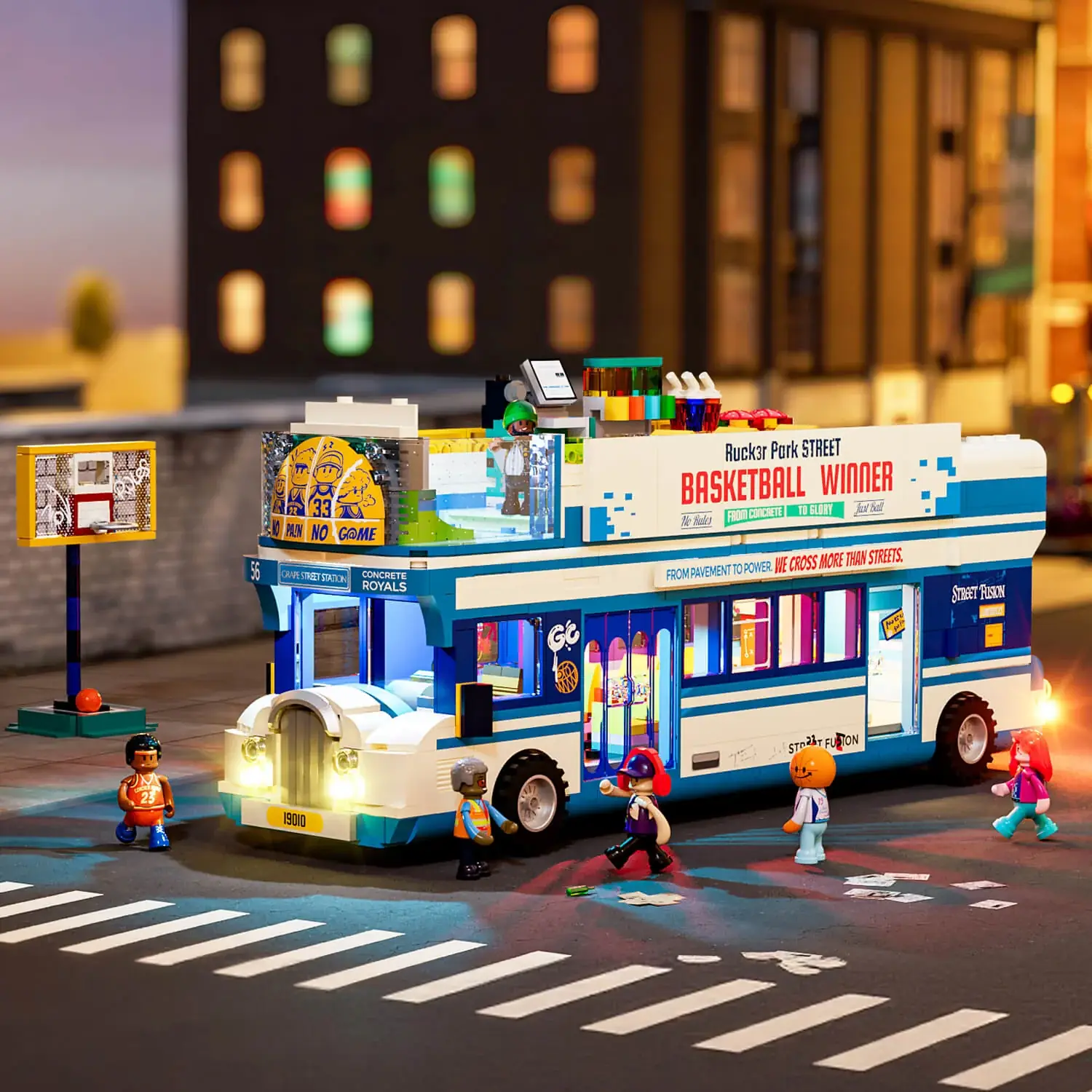 Lumibricks 19010 Streetball Tour Bus mit LED | 1170 Teile – Bild 5