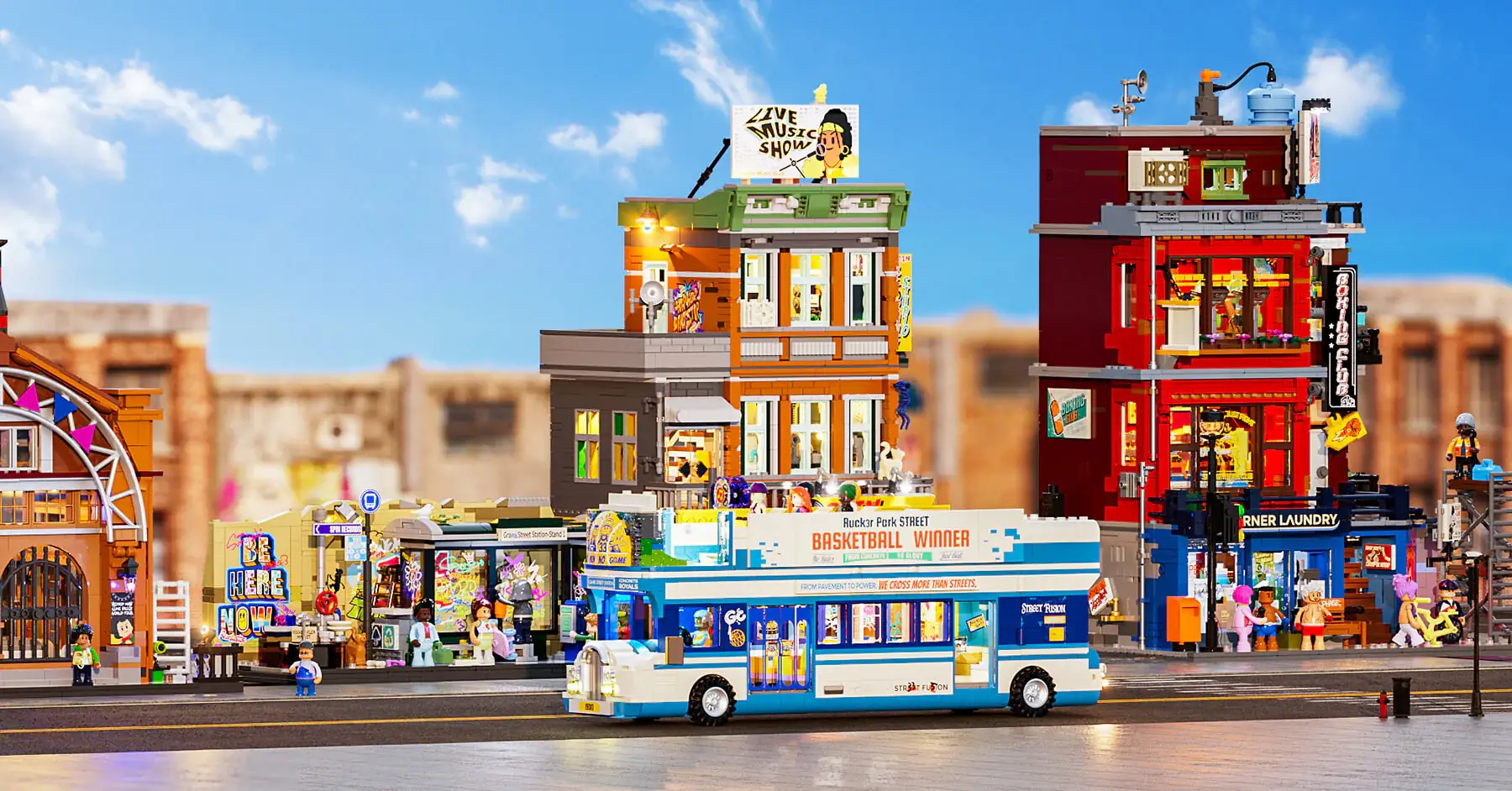 Lumibricks 19010 Streetball Tour Bus mit LED | 1170 Teile – Bild 11