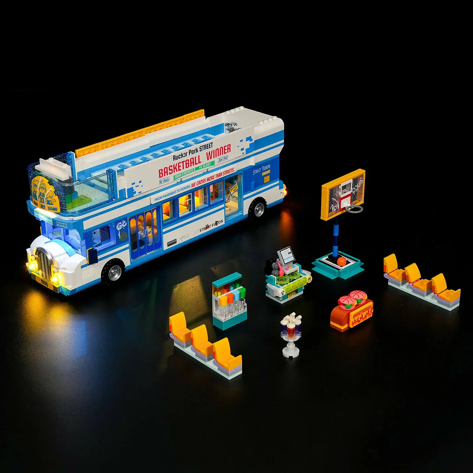 Lumibricks 19010 Streetball Tour Bus mit LED | 1170 Teile – Bild 3