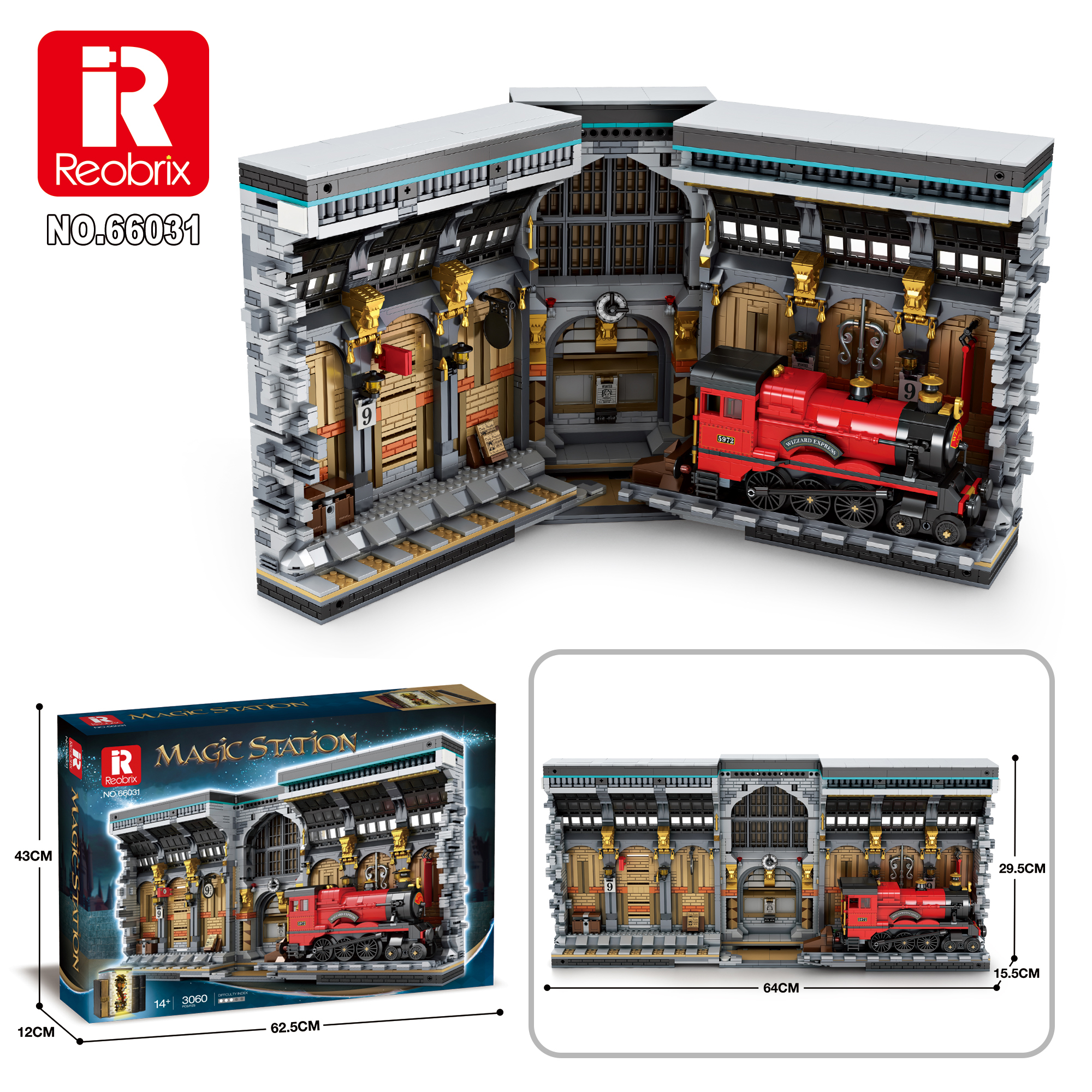 Reobrix 66031 Magical Train Station Book Nook | 3060 Teile – Bild 5