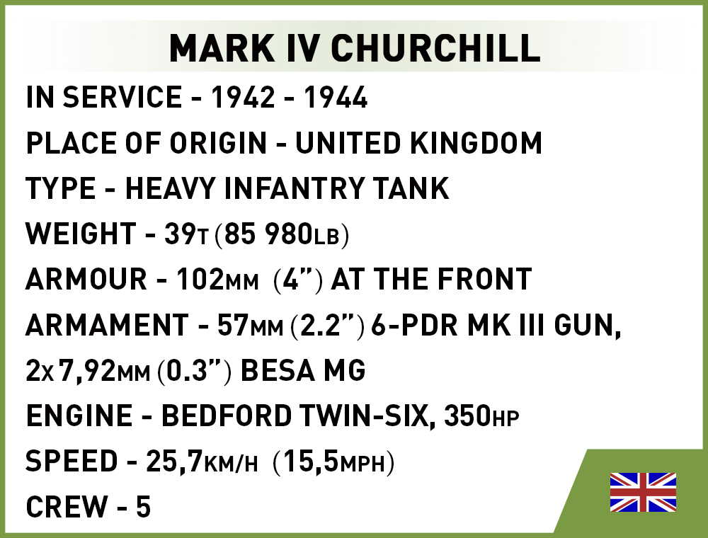 COBI 3128 Mark IV Churchill | 668 Teile 1:35 mit 2 Figuren – Bild 8