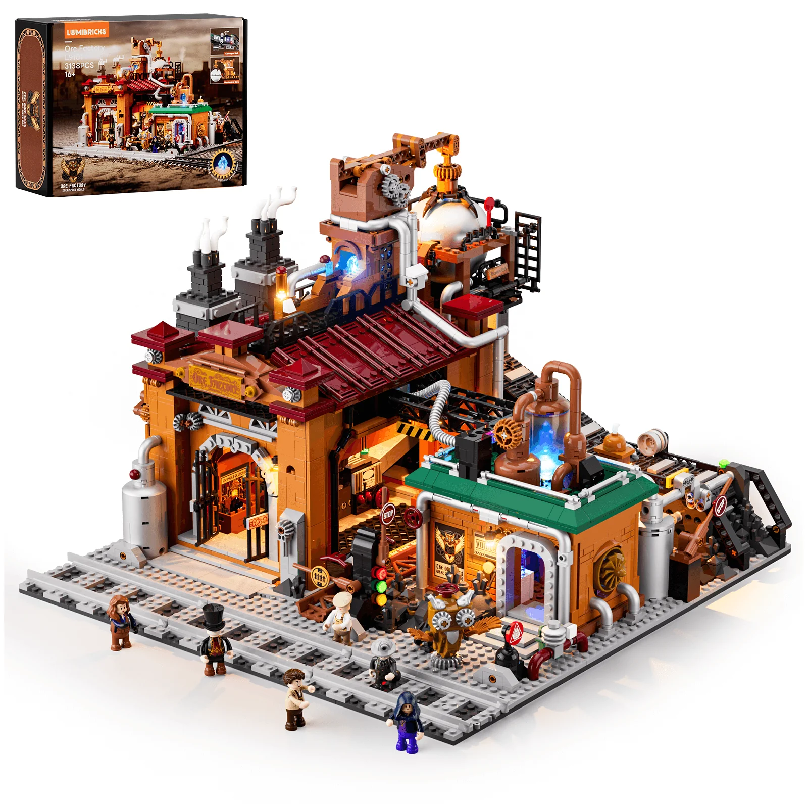 Lumibricks L9101 Ore Factory mit LED | 3138 Teile Steampunk