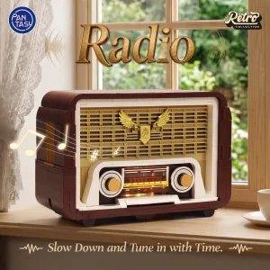 Pantasy 85048 Retro Radio | 811 Teile Vintage Radio mit Licht
