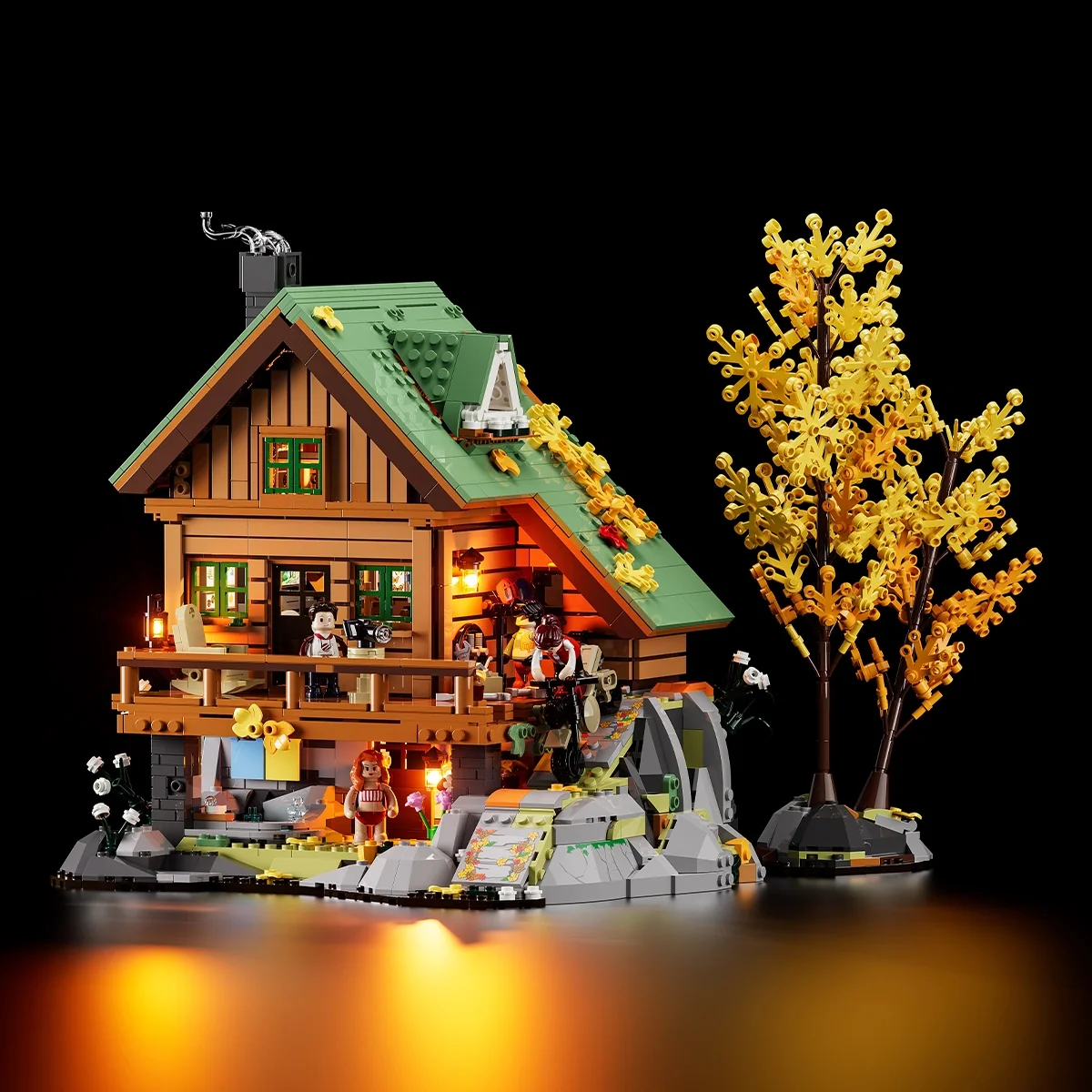Lumibricks 10007 Mountain Cabin mit LED | Herbst Bauset – Bild 12
