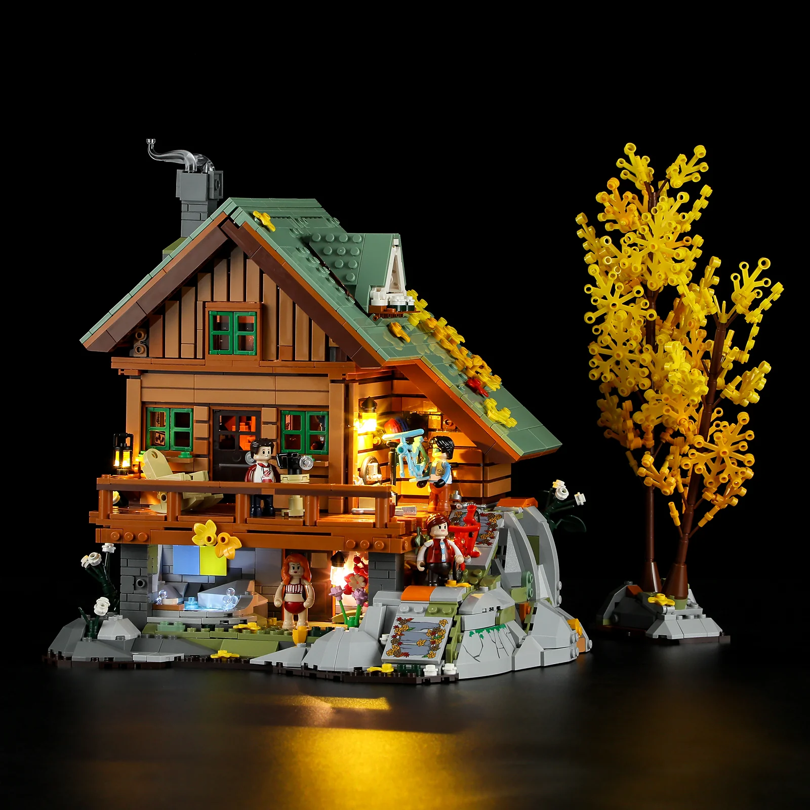 Lumibricks 10007 Mountain Cabin mit LED | Herbst Bauset – Bild 2