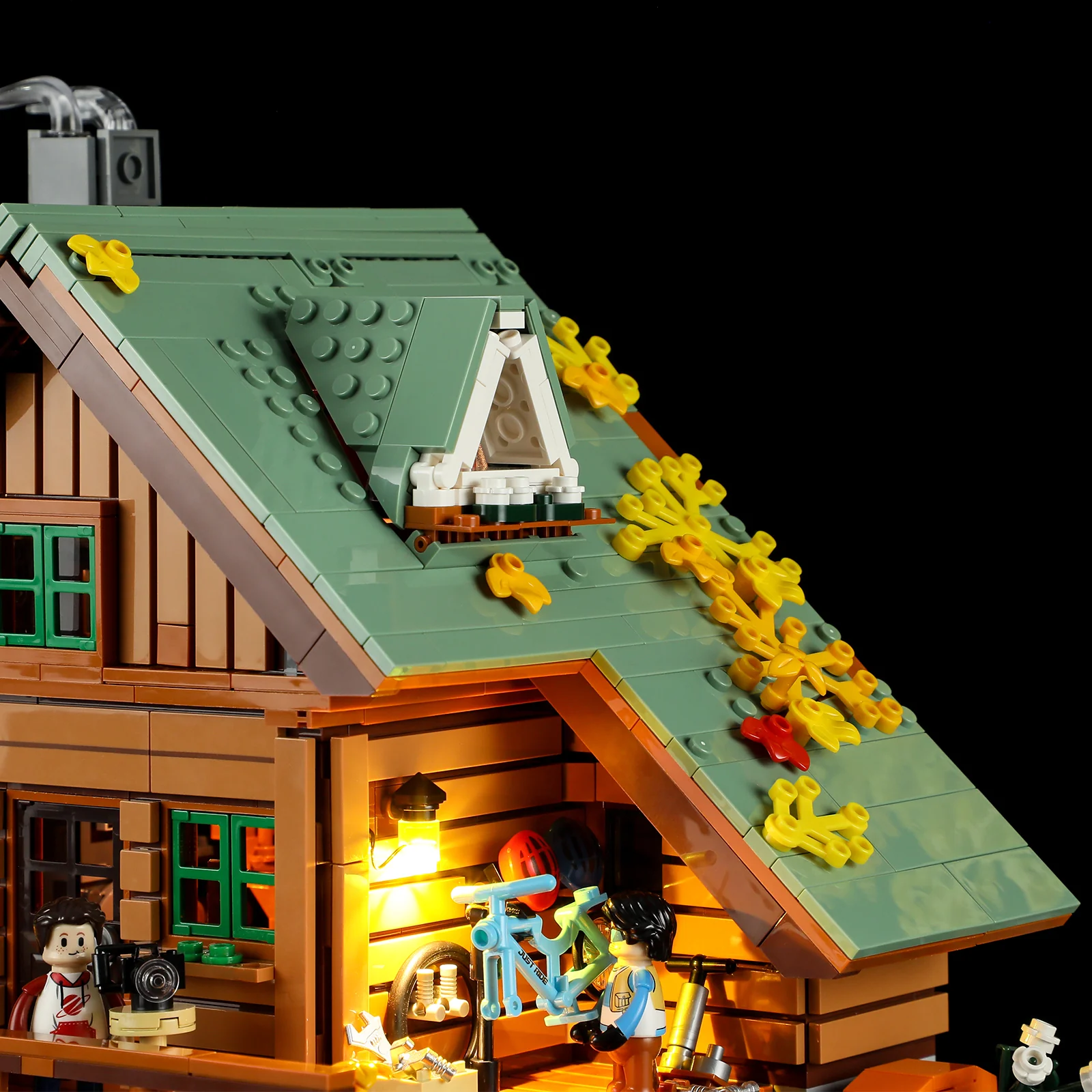 Lumibricks 10007 Mountain Cabin mit LED | Herbst Bauset – Bild 5