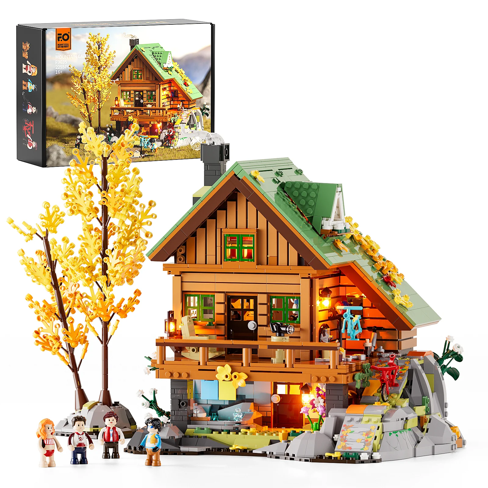 Lumibricks 10007 Mountain Cabin mit LED | Herbst Bauset