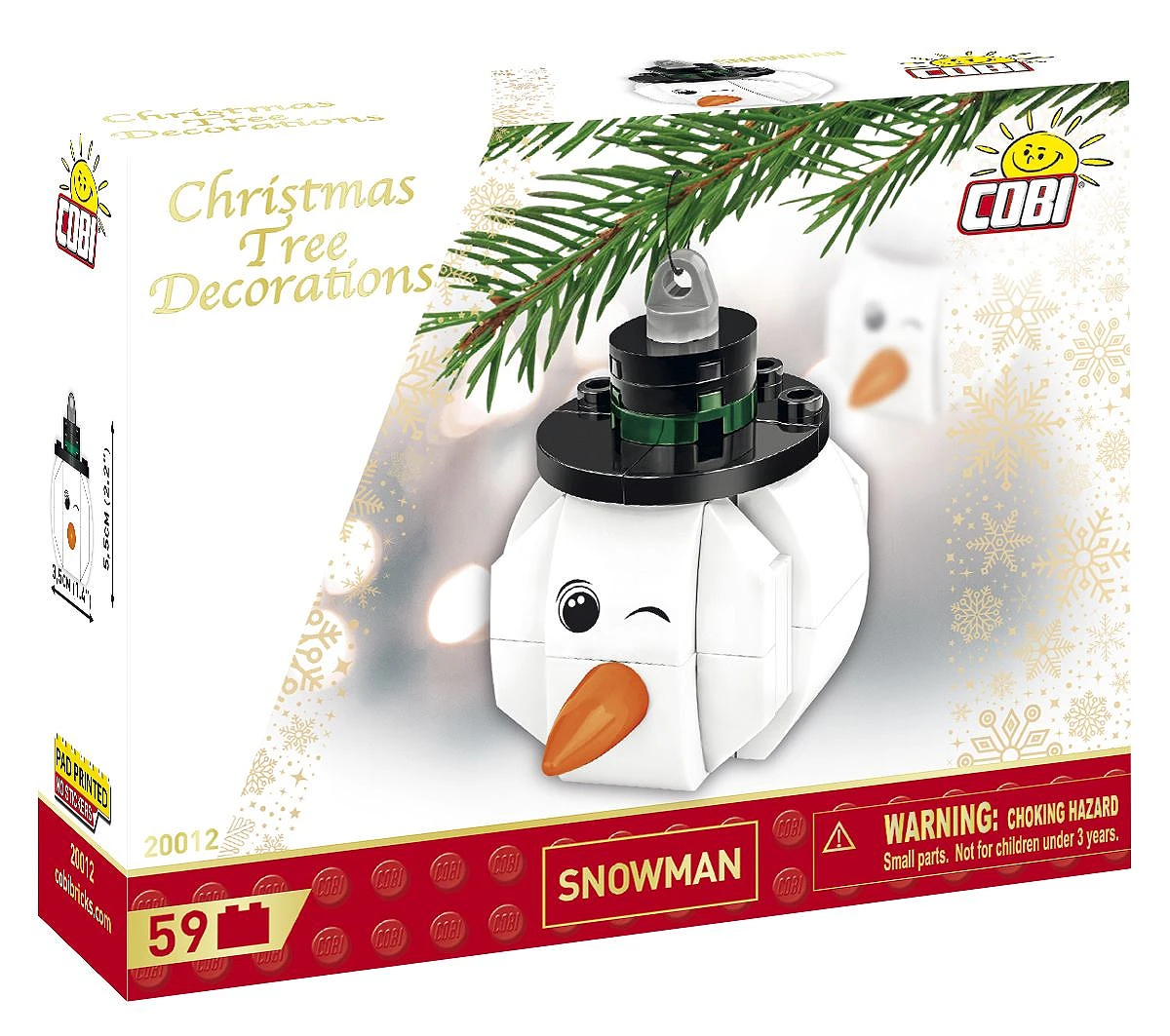 COBI 20012 Christbaumschmuck Schneemann | Weihnachtsanhänger – Bild 3