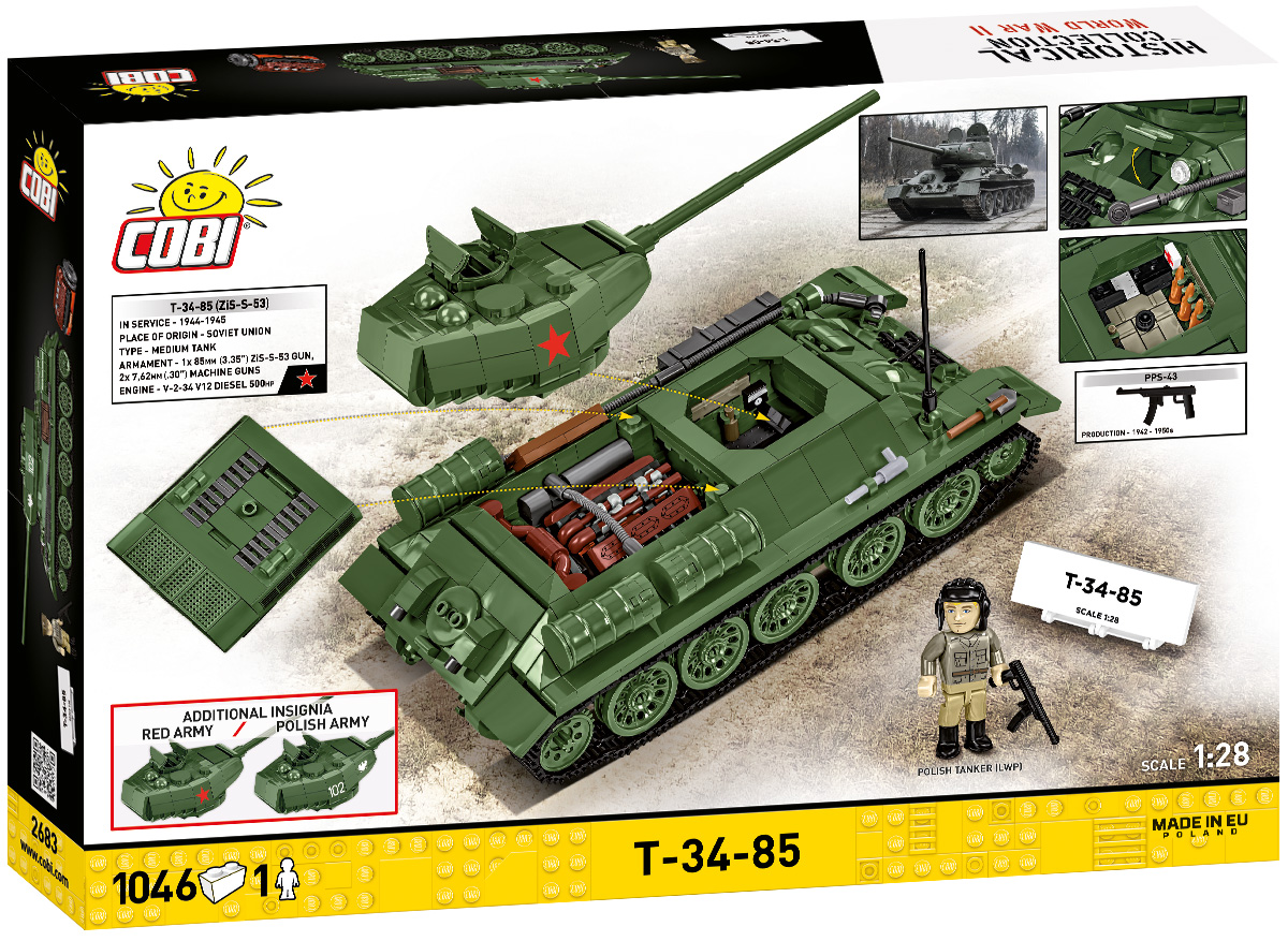 COBI 2683 T-34/85 Modell 1944 (1:28) | Panzer Bauset 2-in-1 – Bild 2