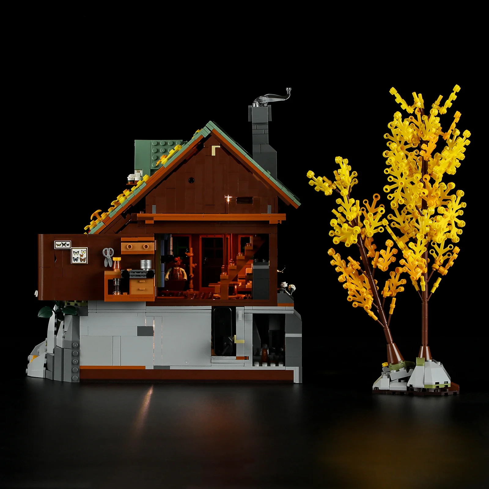 Lumibricks 10007 Mountain Cabin mit LED | Herbst Bauset – Bild 4