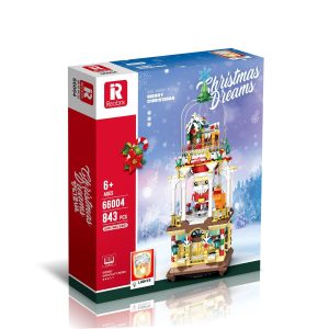Reobrix 66004 Weihnachtstraum (843 Teile) | Deko mit Licht und Drehmechanik