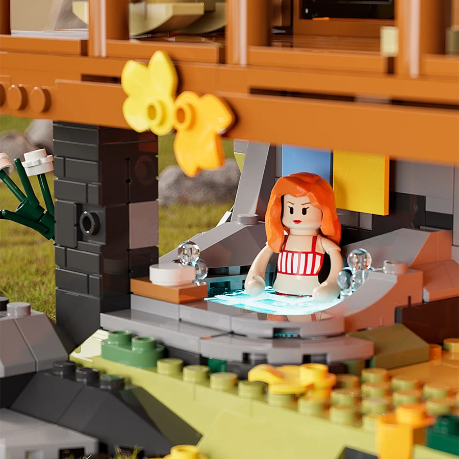 Lumibricks 10007 Mountain Cabin mit LED | Herbst Bauset – Bild 8