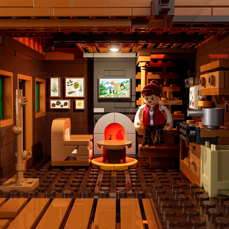 Lumibricks 10007 Mountain Cabin mit LED | Herbst Bauset – Bild 9
