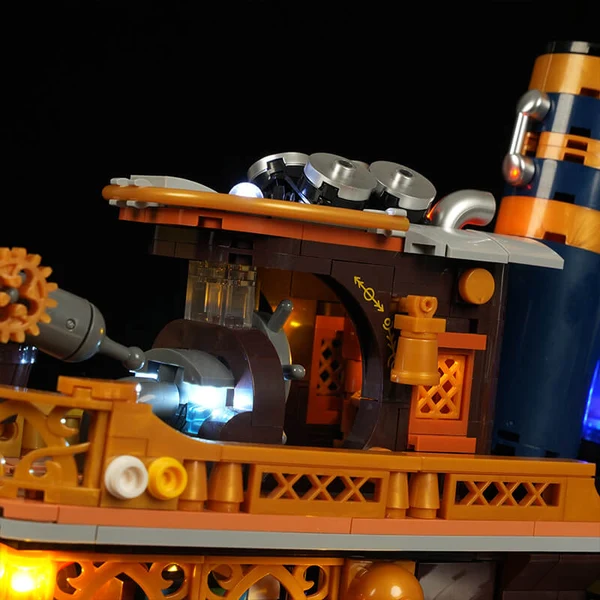 Lumibricks L9106 Steampunk Dampfschiff | Schaufelraddampfer 21 LEDs – Bild 4