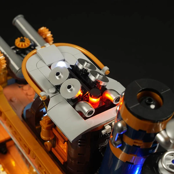Lumibricks L9106 Steampunk Dampfschiff | Schaufelraddampfer 21 LEDs – Bild 5