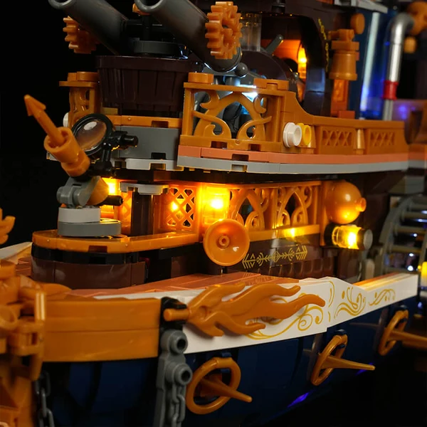 Lumibricks L9106 Steampunk Dampfschiff | Schaufelraddampfer 21 LEDs – Bild 6