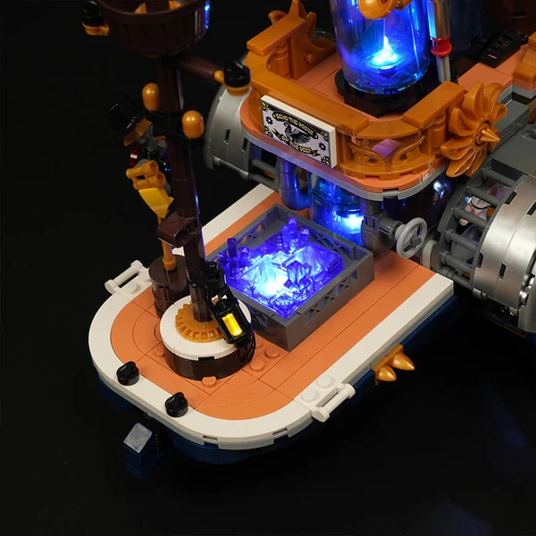Lumibricks L9106 Steampunk Dampfschiff | Schaufelraddampfer 21 LEDs – Bild 7