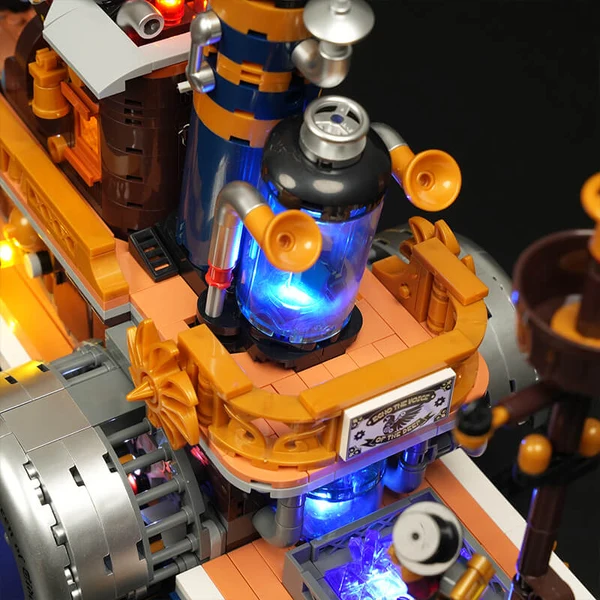 Lumibricks L9106 Steampunk Dampfschiff | Schaufelraddampfer 21 LEDs – Bild 8