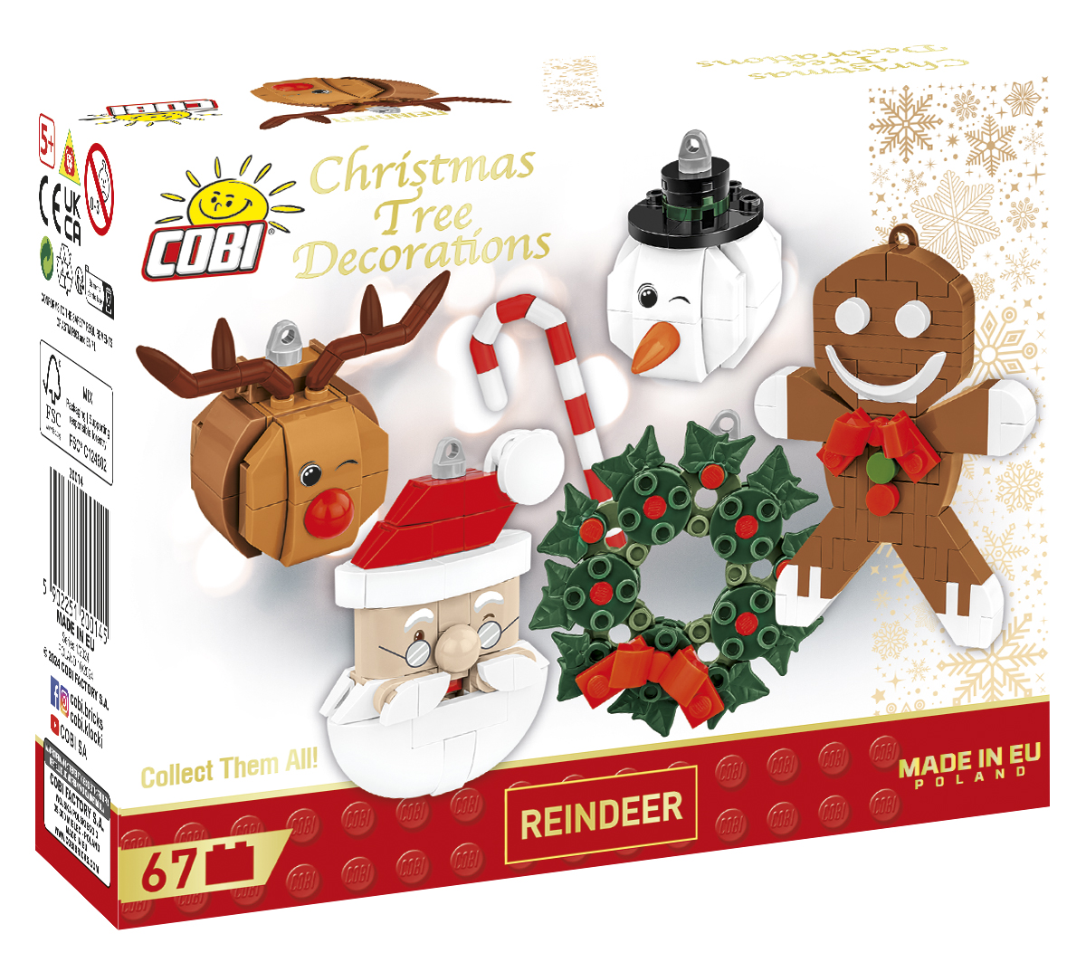 COBI 20014 Christbaumschmuck Rentier mit der roten Nase | Weihnachtsanhänger – Bild 3
