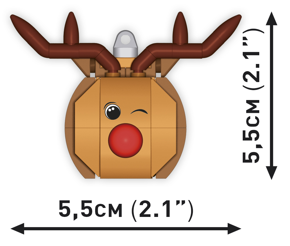 COBI 20014 Christbaumschmuck Rentier mit der roten Nase | Weihnachtsanhänger – Bild 2
