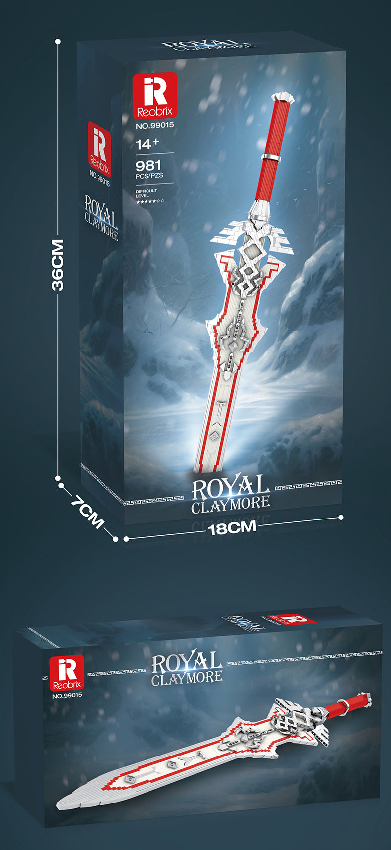 Reobrix 99015 Royal Claymore Schwert 95 cm | Fantasy Bauset – Bild 7